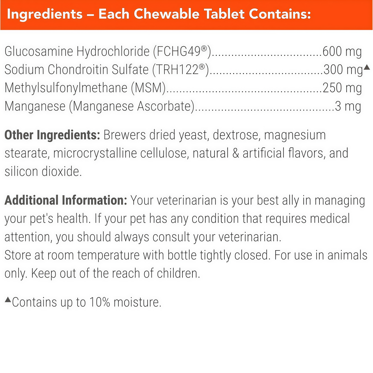 Nutramax Cosequin Joint Supplement for Dogs, MSM, Chew Tablets, 250ct